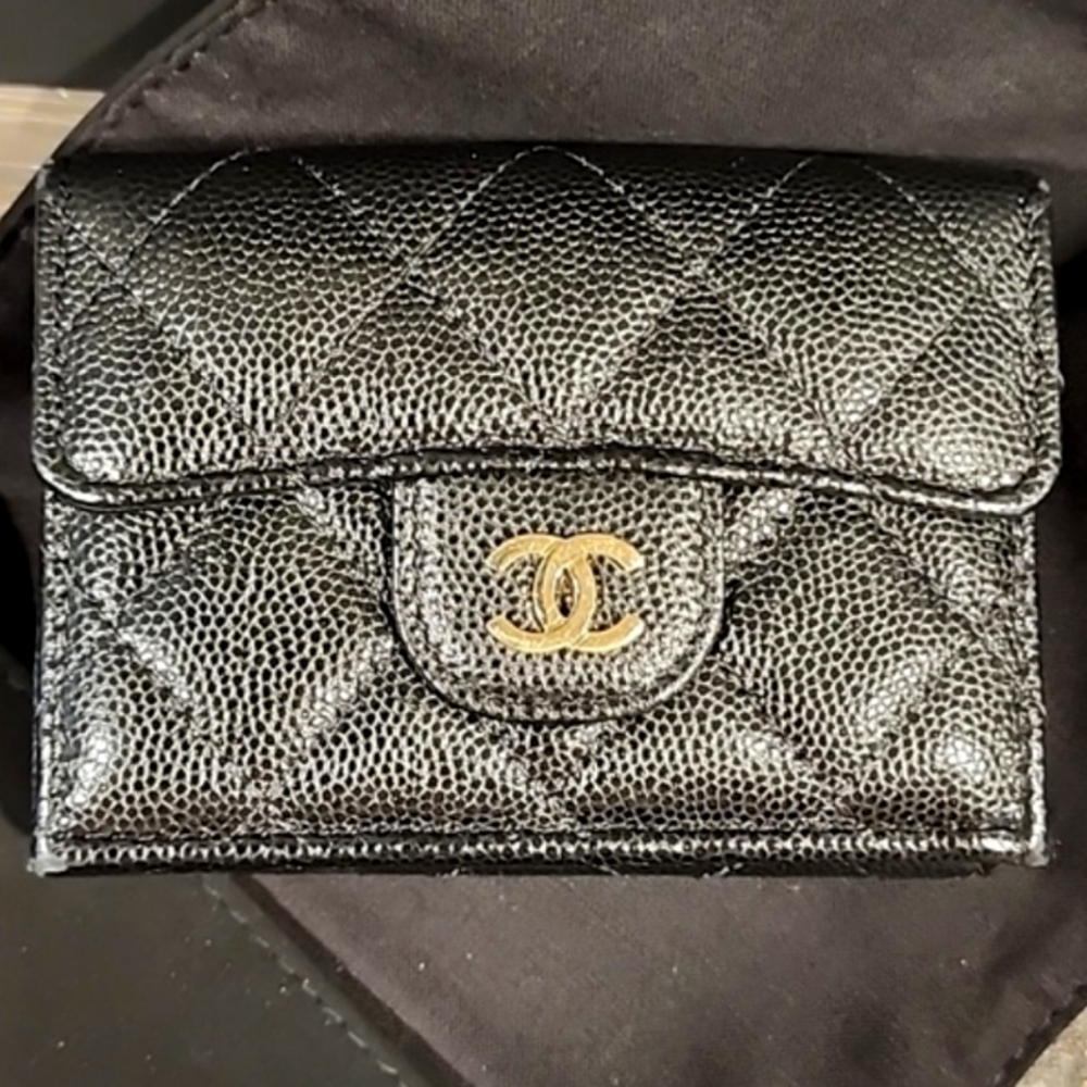 Chanel Classic Quilted Trifold Lambskin Wallet - small